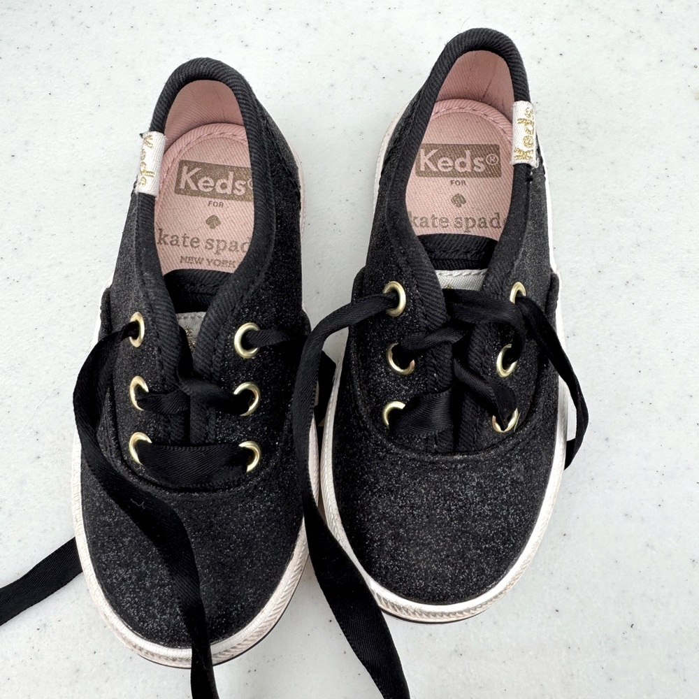 Keds by Kate Spade Kids Black Sparkle Sneakers